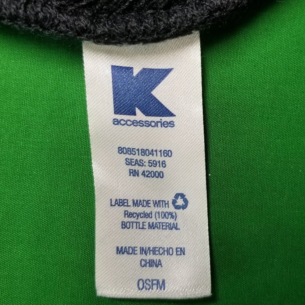 KMART Black Ribbed Beanie Knit Warm Cozy Outdoor - Picture 3 of 3